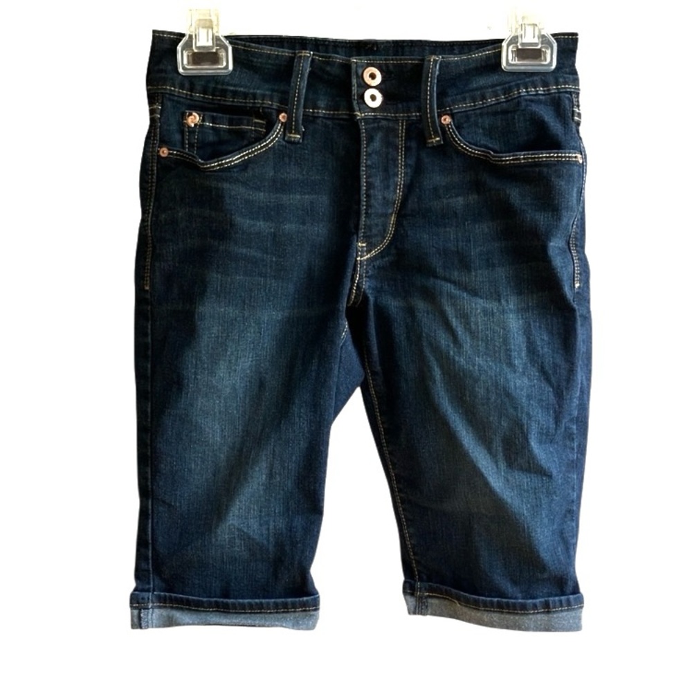 Levi’s Denizen Modern Skinny Shorts Size 4 27 Dark Wash Denim Jean Bermuda Short
